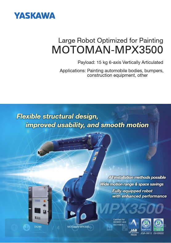 Painting MPX3500 Large Robot Optimized for Painting